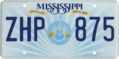 MS license plate ZHP875