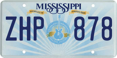 MS license plate ZHP878