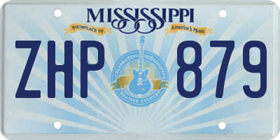 MS license plate ZHP879