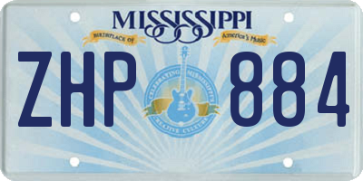 MS license plate ZHP884