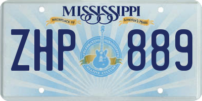 MS license plate ZHP889
