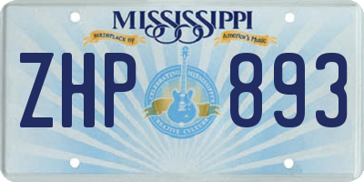 MS license plate ZHP893