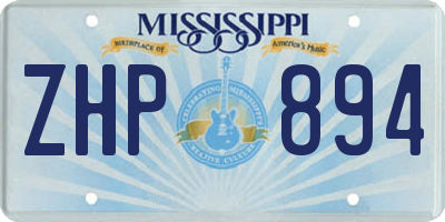 MS license plate ZHP894