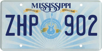 MS license plate ZHP902