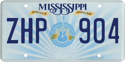 MS license plate ZHP904