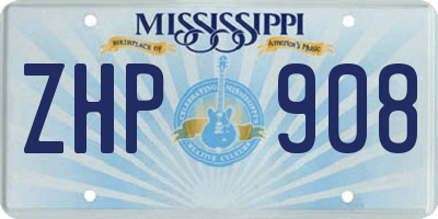 MS license plate ZHP908