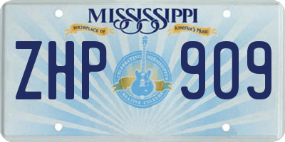 MS license plate ZHP909