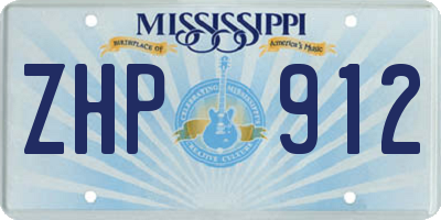 MS license plate ZHP912