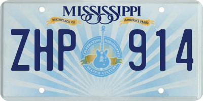 MS license plate ZHP914