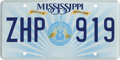 MS license plate ZHP919