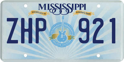 MS license plate ZHP921