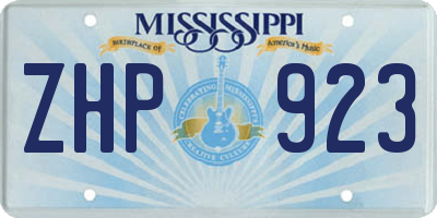 MS license plate ZHP923