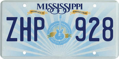 MS license plate ZHP928