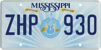 MS license plate ZHP930