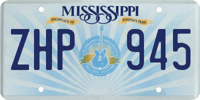 MS license plate ZHP945