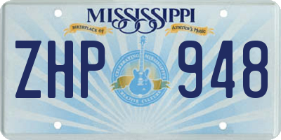 MS license plate ZHP948