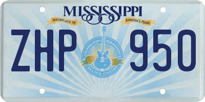 MS license plate ZHP950