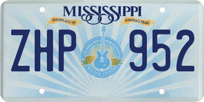 MS license plate ZHP952
