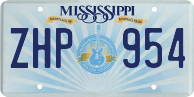 MS license plate ZHP954