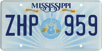 MS license plate ZHP959