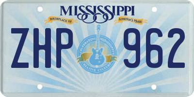 MS license plate ZHP962