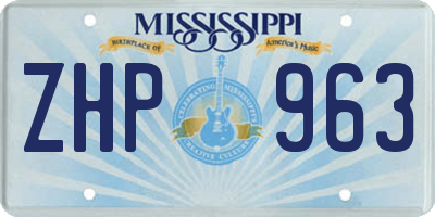 MS license plate ZHP963