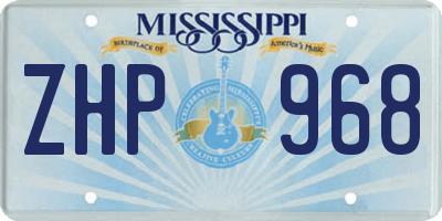 MS license plate ZHP968