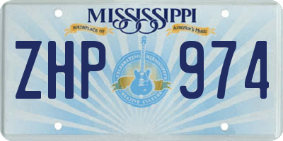 MS license plate ZHP974