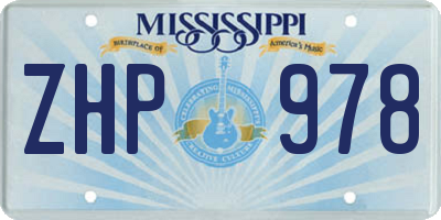 MS license plate ZHP978