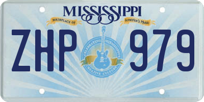 MS license plate ZHP979
