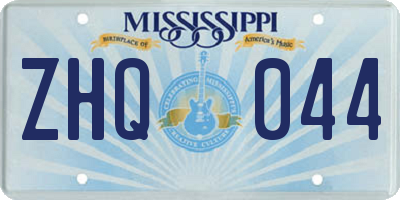 MS license plate ZHQ044