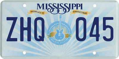 MS license plate ZHQ045