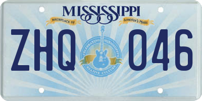 MS license plate ZHQ046