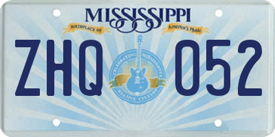 MS license plate ZHQ052