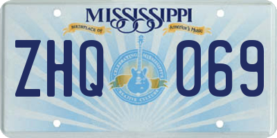 MS license plate ZHQ069