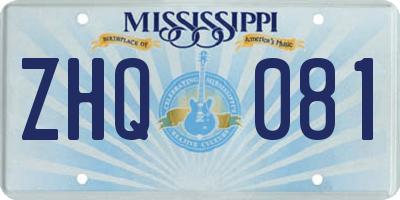 MS license plate ZHQ081