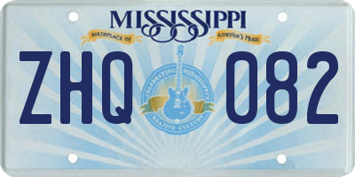 MS license plate ZHQ082