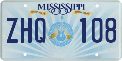 MS license plate ZHQ108
