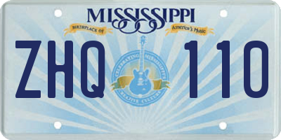 MS license plate ZHQ110