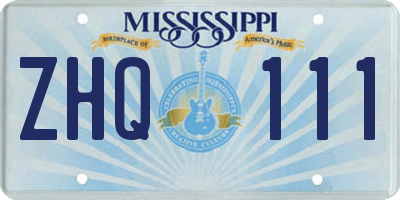 MS license plate ZHQ111