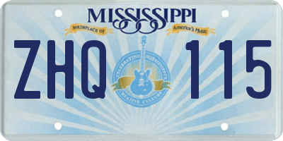 MS license plate ZHQ115