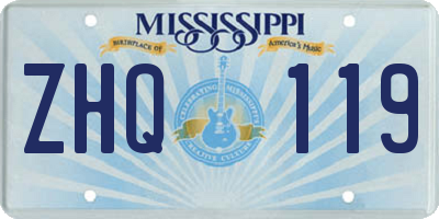 MS license plate ZHQ119