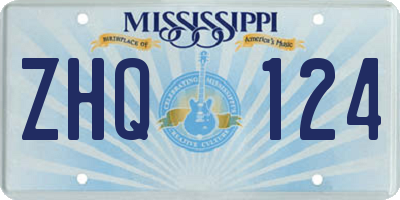 MS license plate ZHQ124