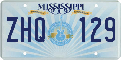 MS license plate ZHQ129