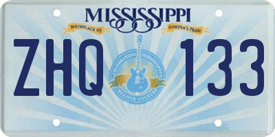 MS license plate ZHQ133