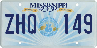 MS license plate ZHQ149