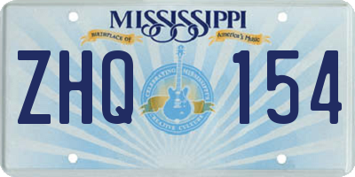 MS license plate ZHQ154