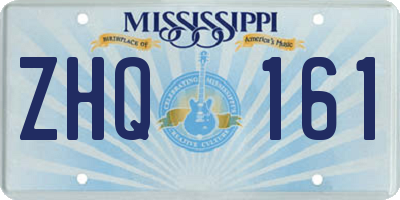 MS license plate ZHQ161