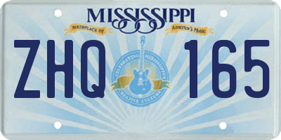 MS license plate ZHQ165