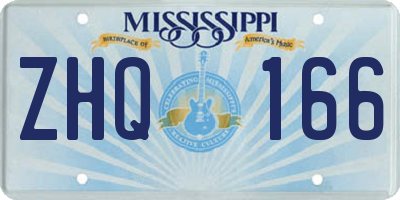 MS license plate ZHQ166